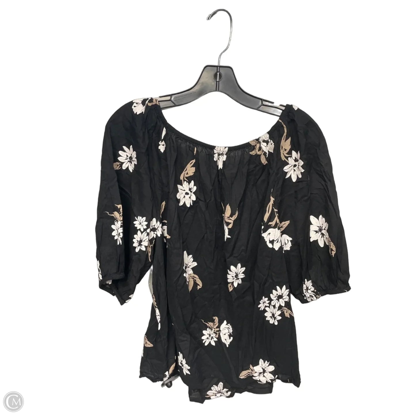Top Short Sleeve By Sonoma In Black & Cream, Size: 2x