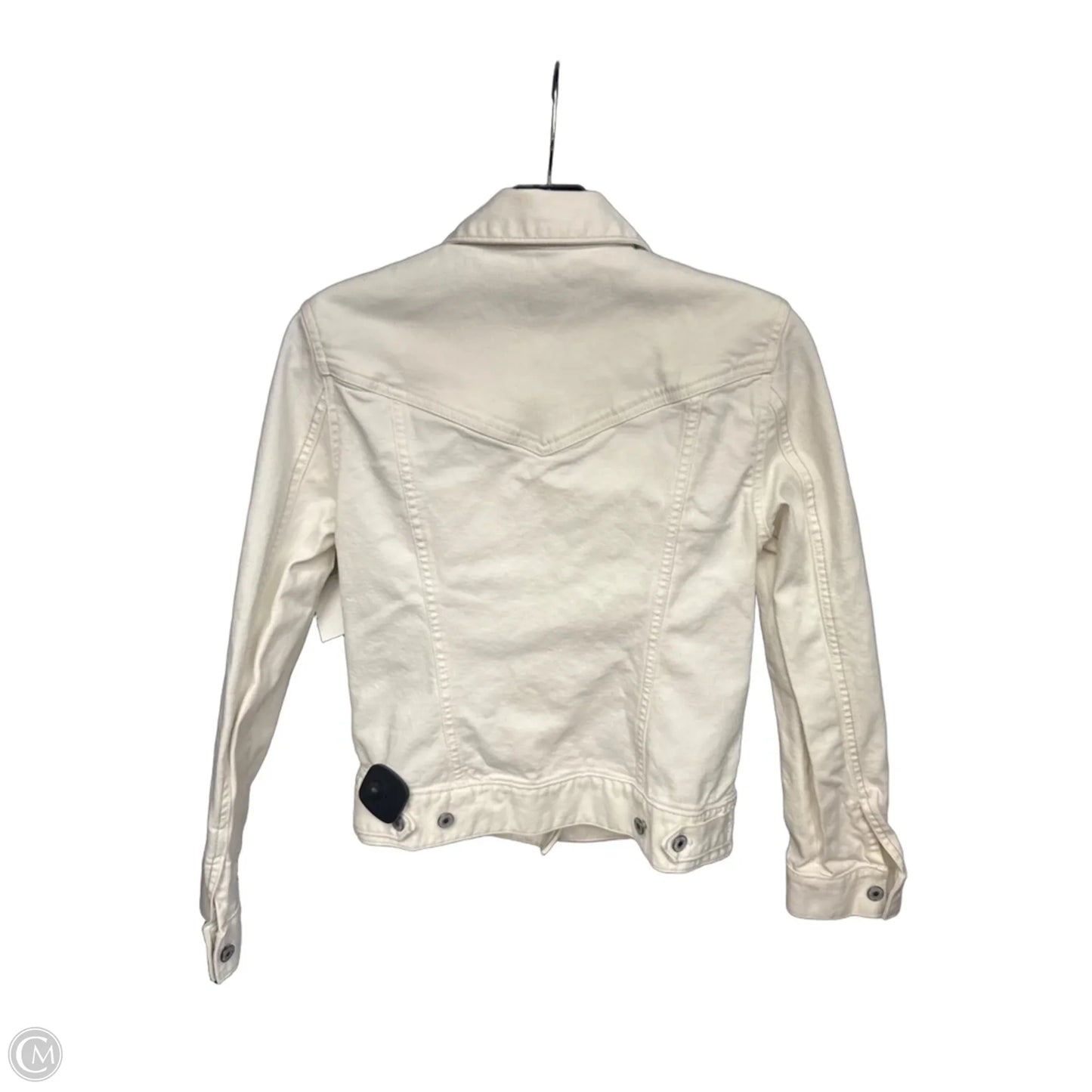Jacket Denim By Gap In White Denim, Size: S