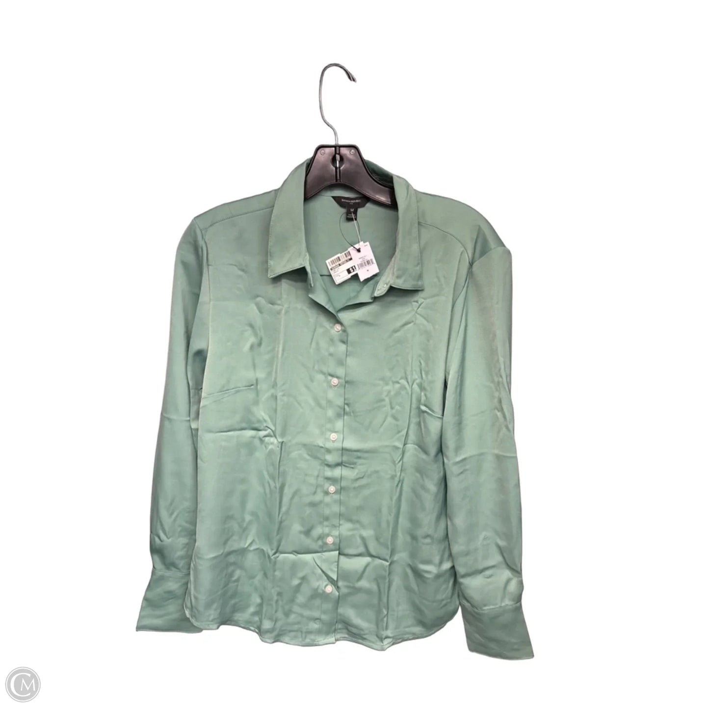 Top Long Sleeve By Banana Republic In Green, Size: L
