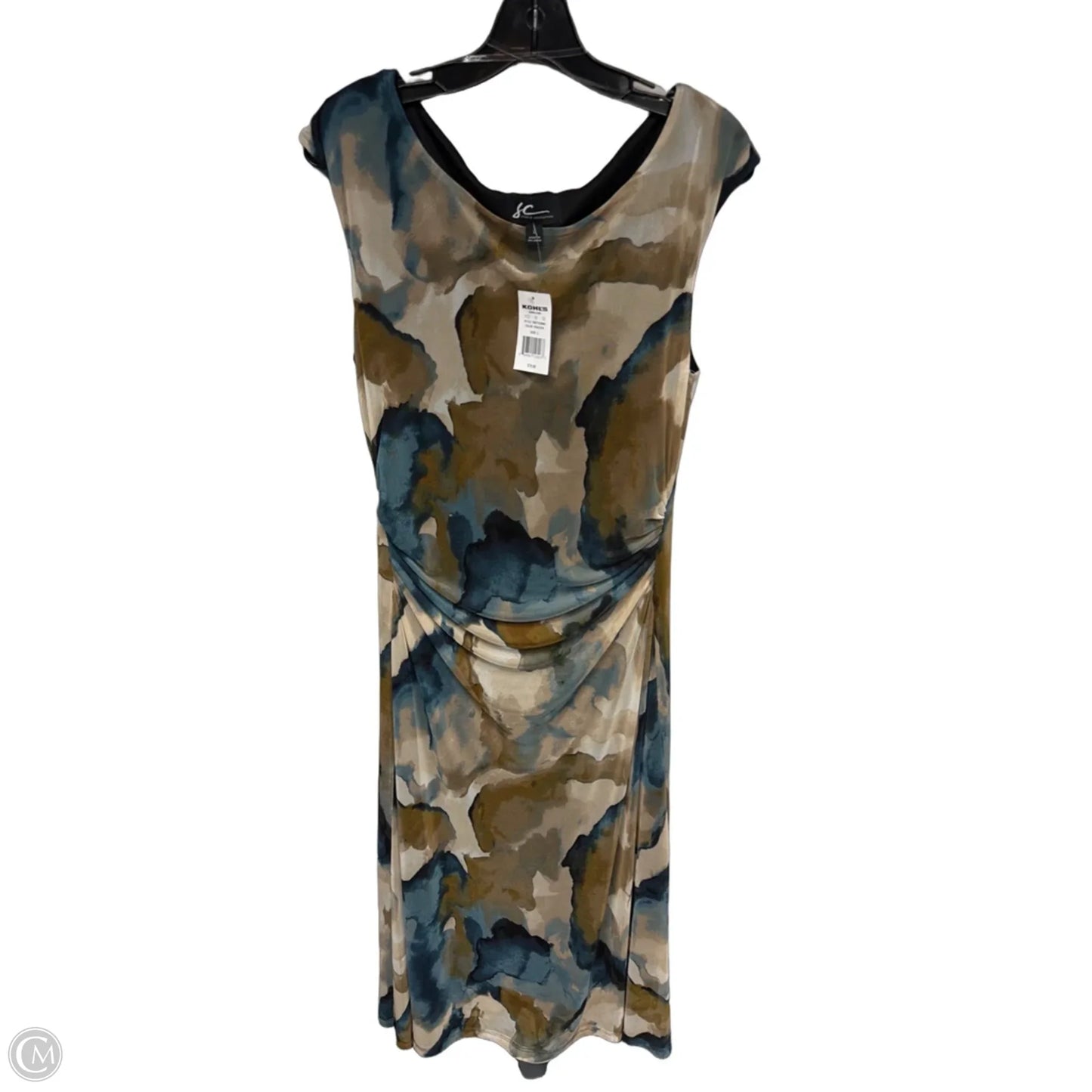 Dress Party Midi By Clothes Mentor In Blue & Brown, Size: L