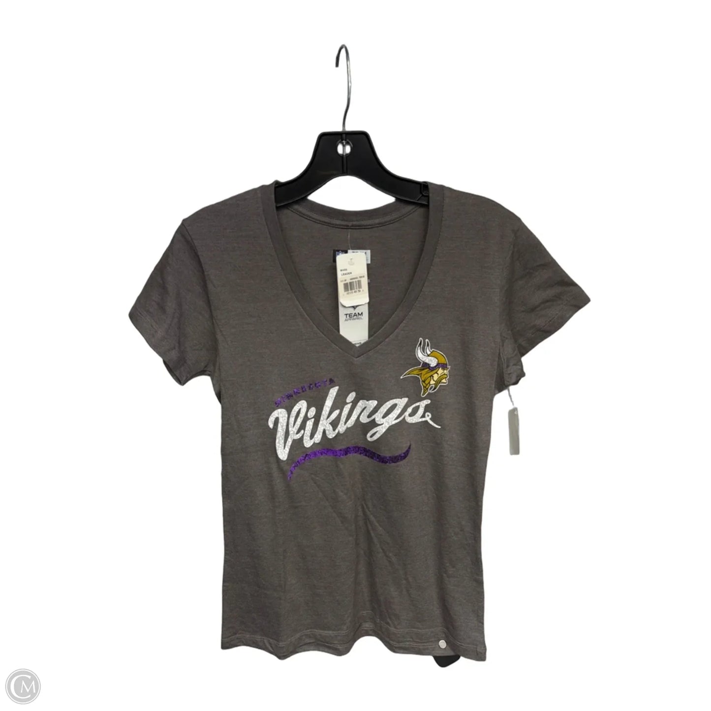 Athletic Top Short Sleeve By Nfl In Grey, Size: M