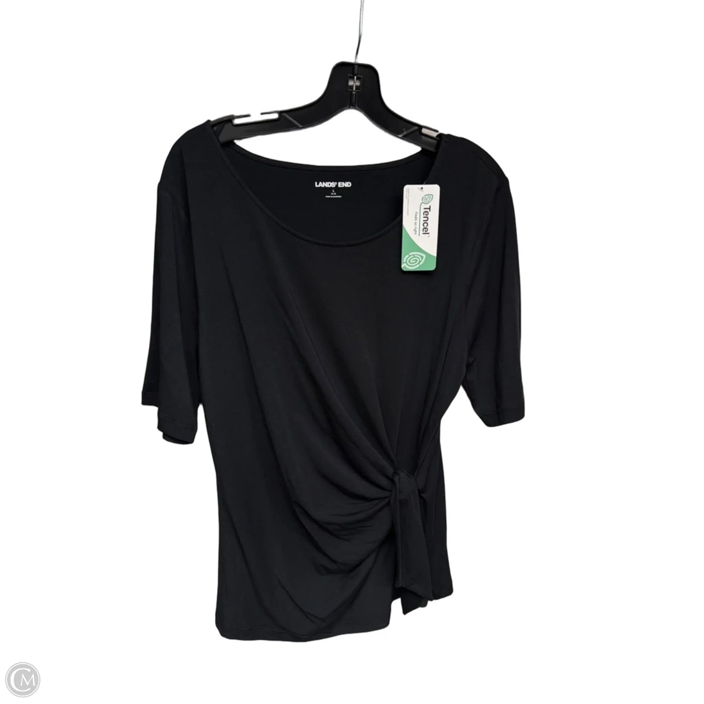 Top Short Sleeve By Lands End In Black, Size: L