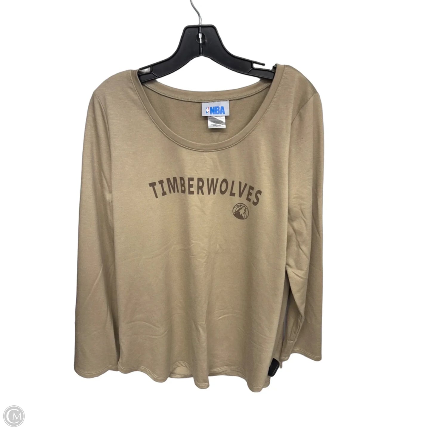 Athletic Top Long Sleeve Crewneck By Nba In Tan, Size: Xl