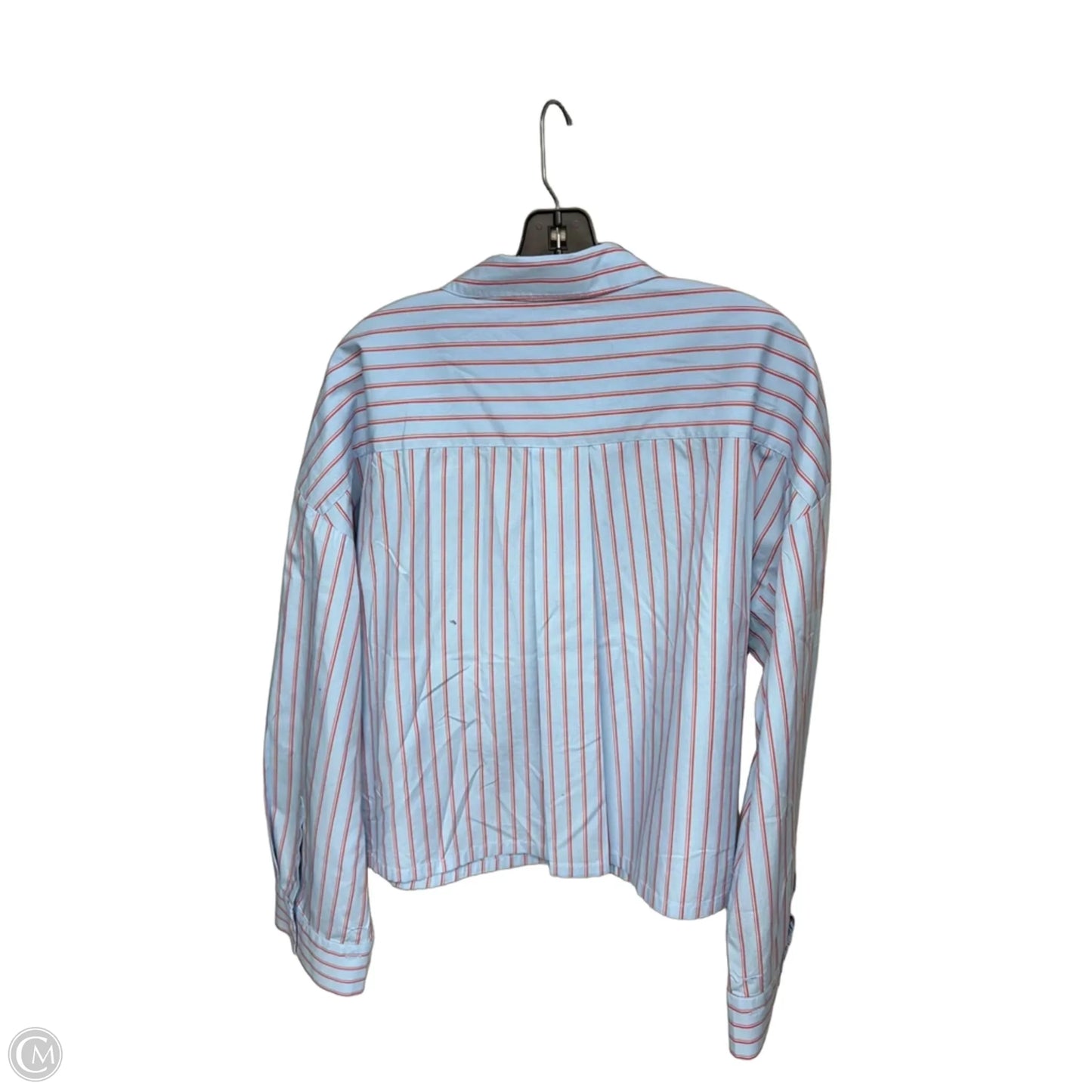 Top Long Sleeve By Evereve In Blue & Red, Size: L