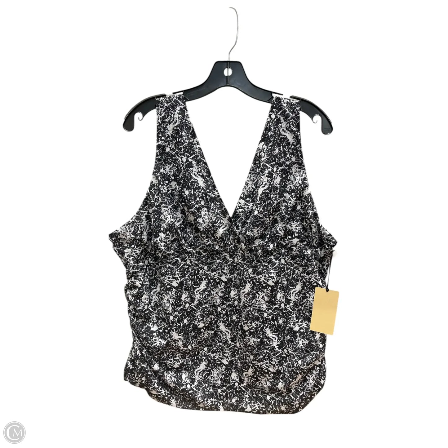 Top Sleeveless By Halogen In Black & White, Size: 3x