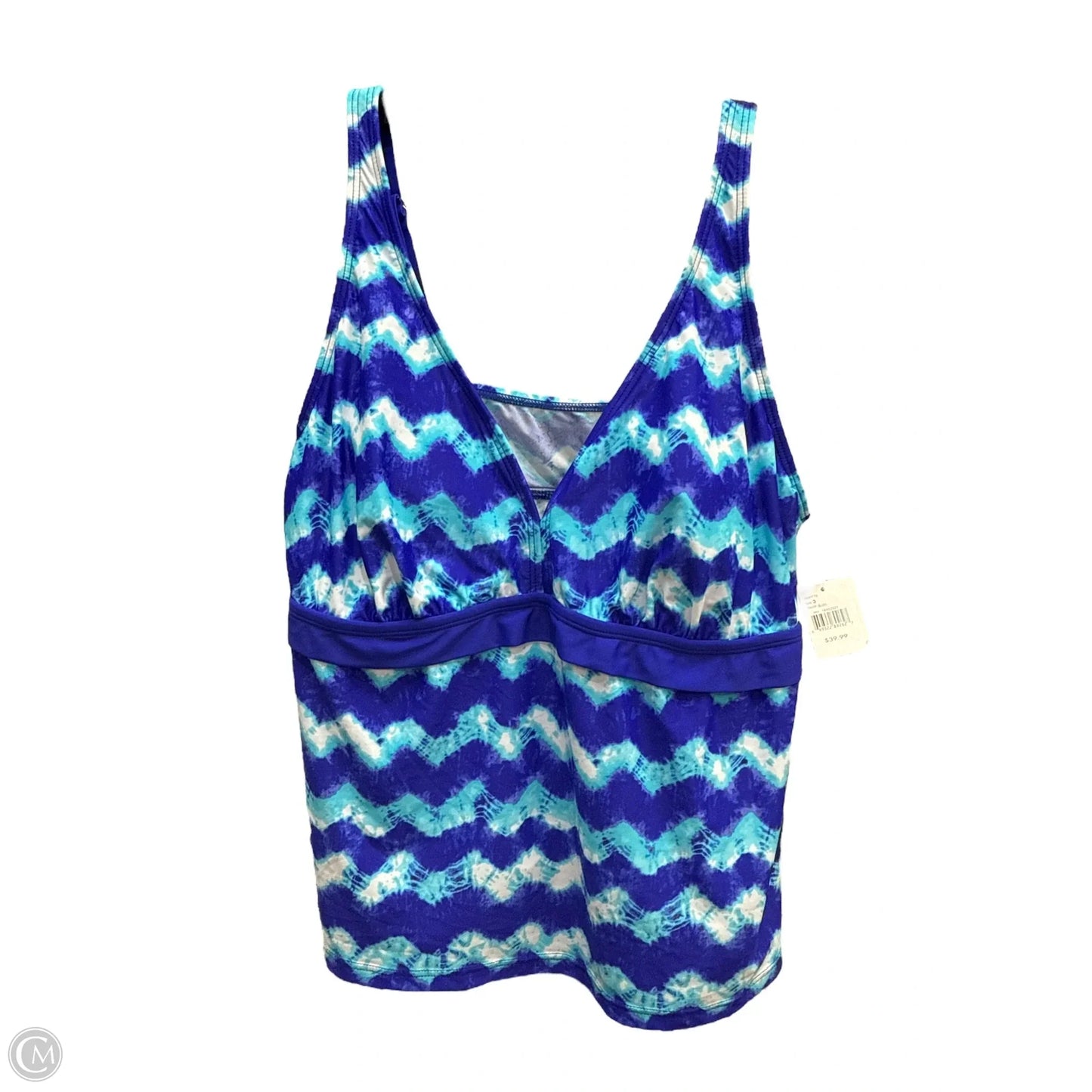 Swimsuit Top By Since Beach Culture In Blue, Size: Xxl