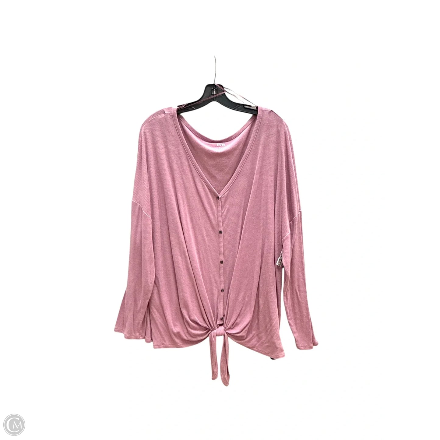 Top Long Sleeve By Evri In Pink, Size: 2x