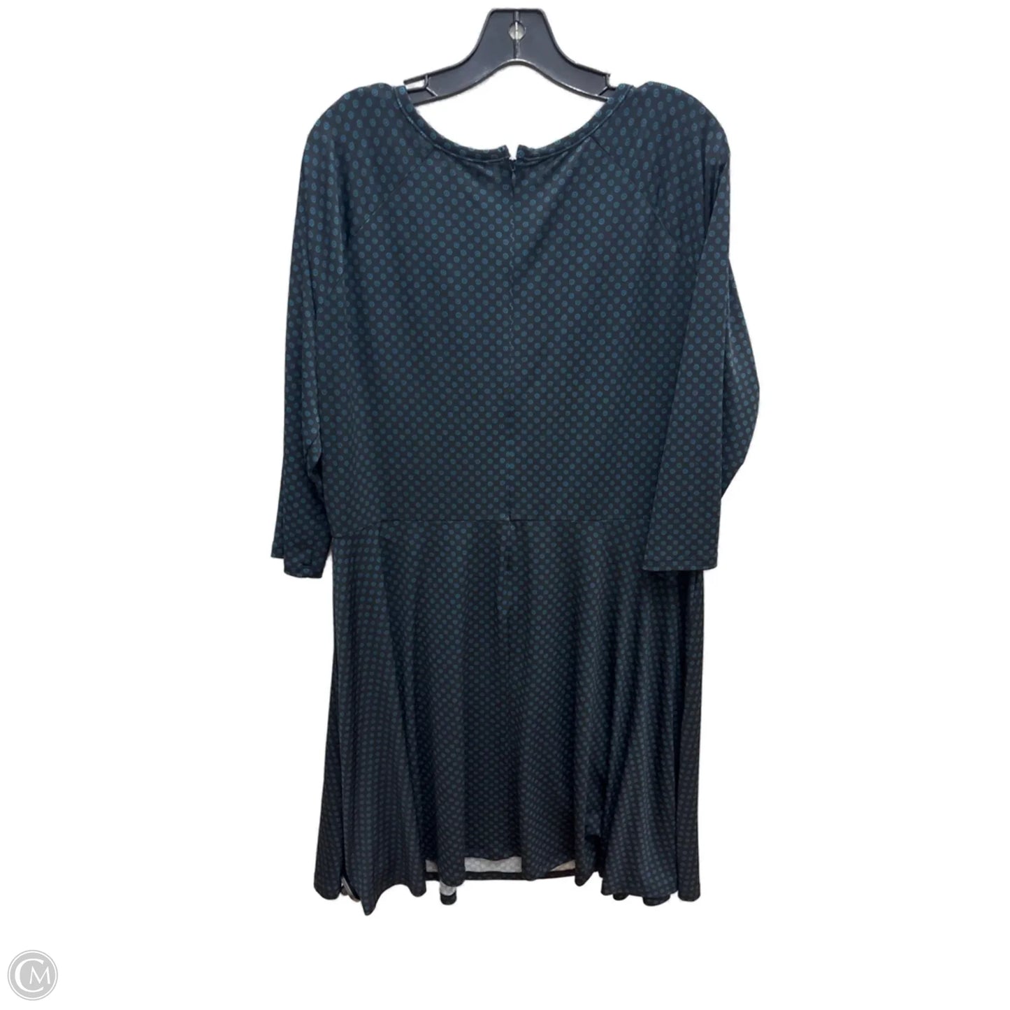 Dress Casual Midi By Michael By Michael Kors In Black & Blue, Size: 1x