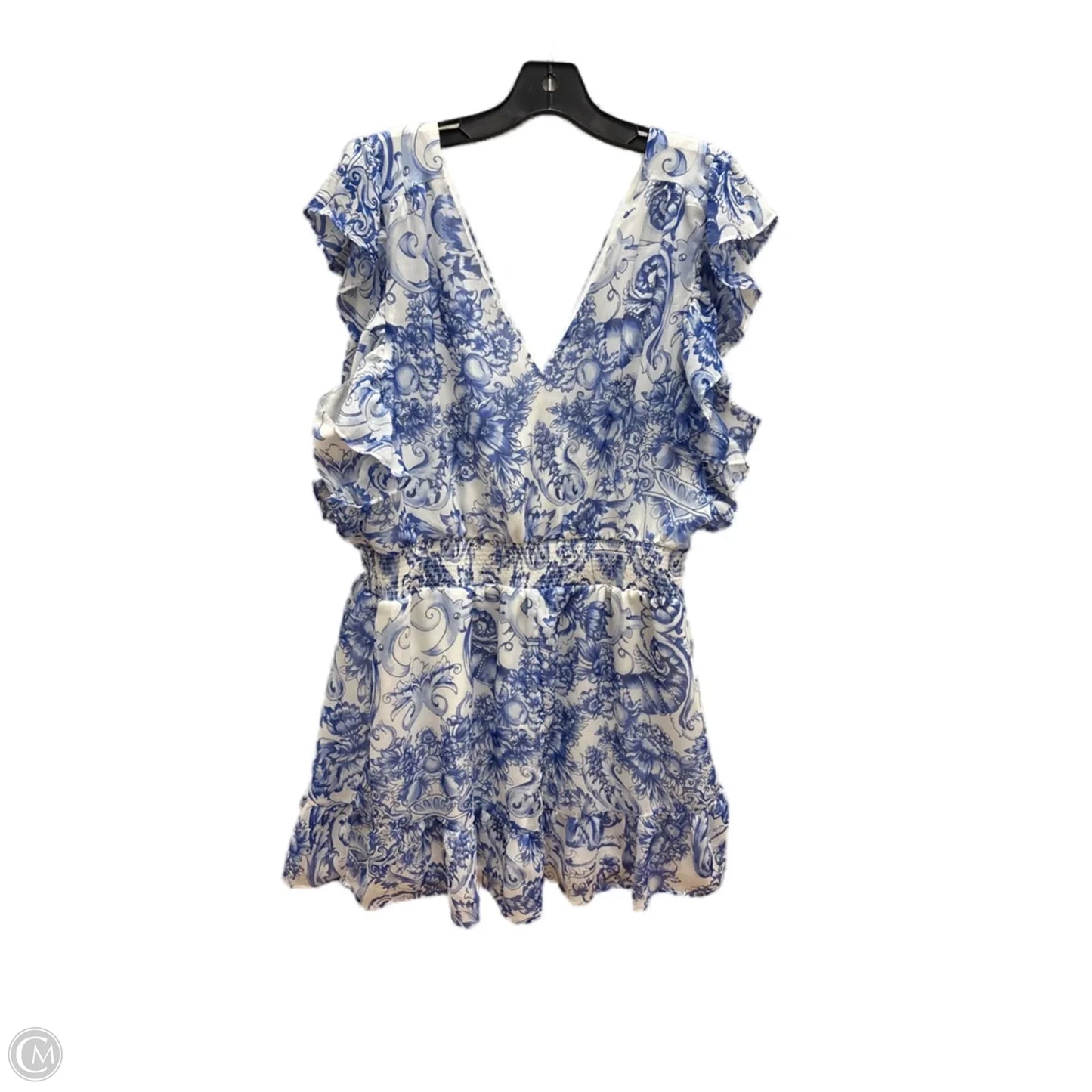 Dress Casual Short By Express In Blue & White, Size: Xl