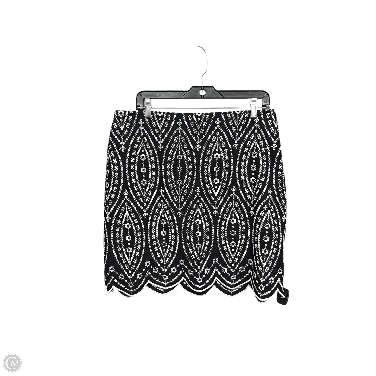 Skirt Midi By Loft In Black & White, Size: 12