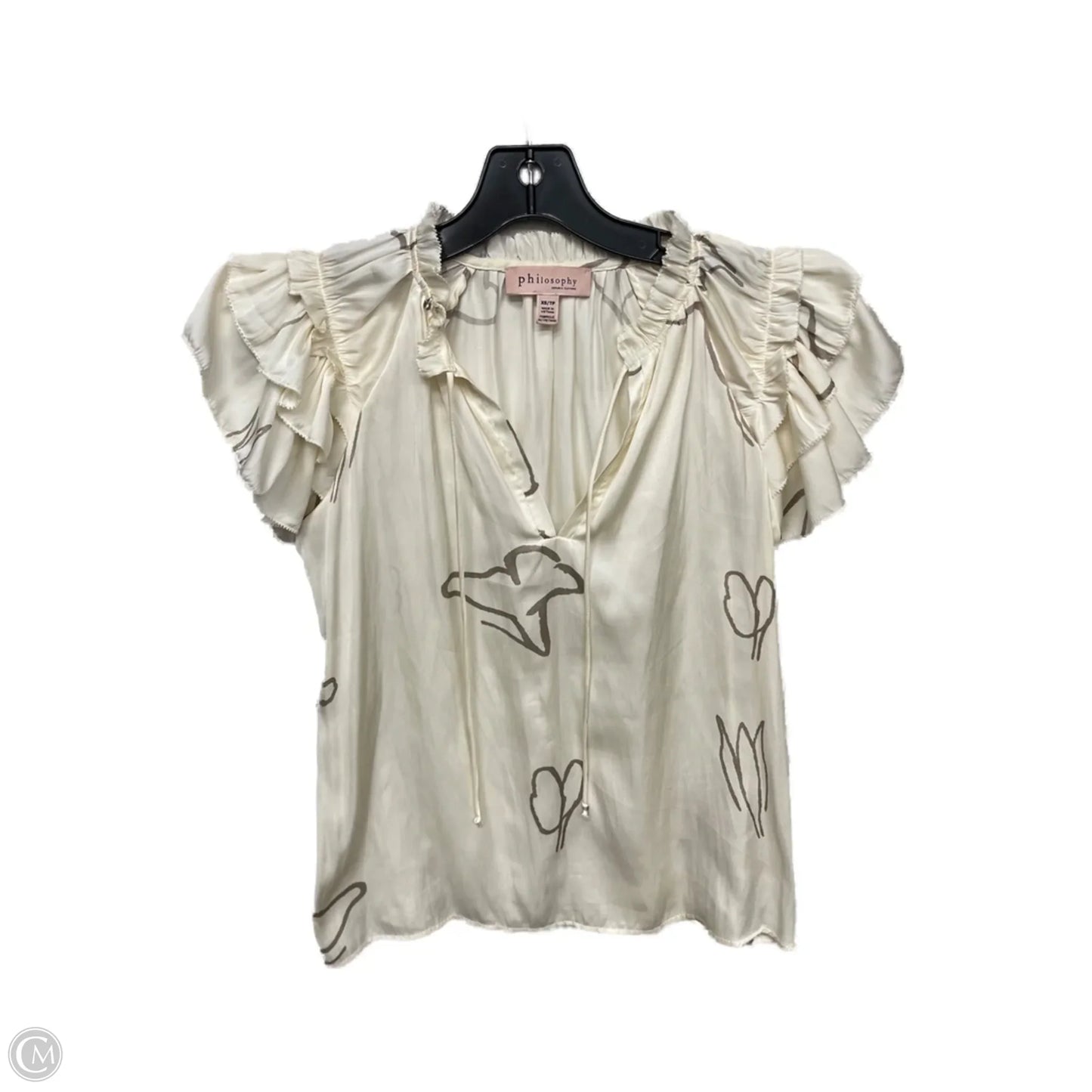 Top Sleeveless By Philosophy In Cream, Size: Xs