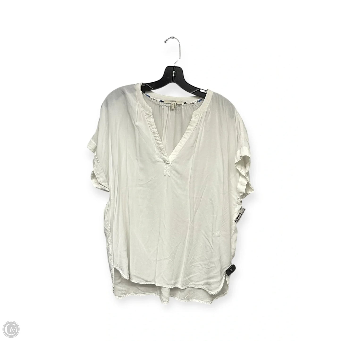 Top Short Sleeve By Esprit In White, Size: L