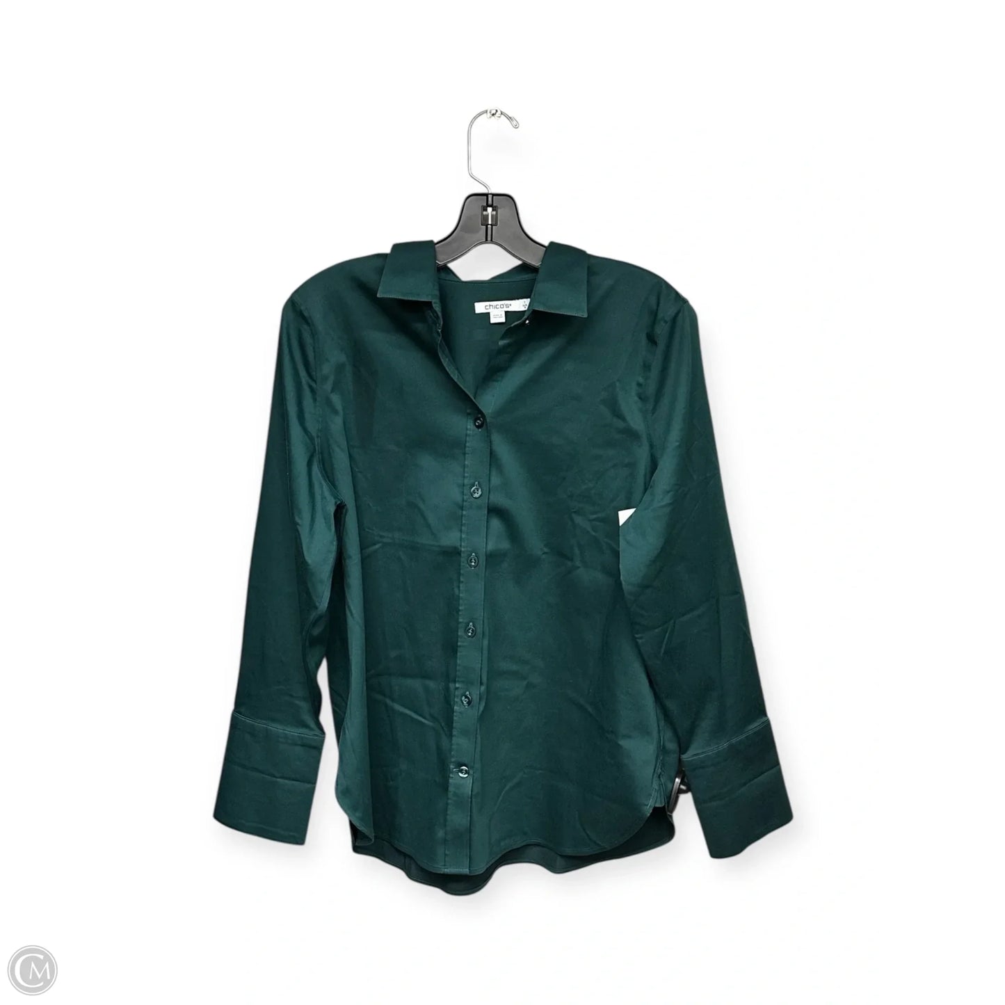 Top Long Sleeve By Chicos In Green, Size: M