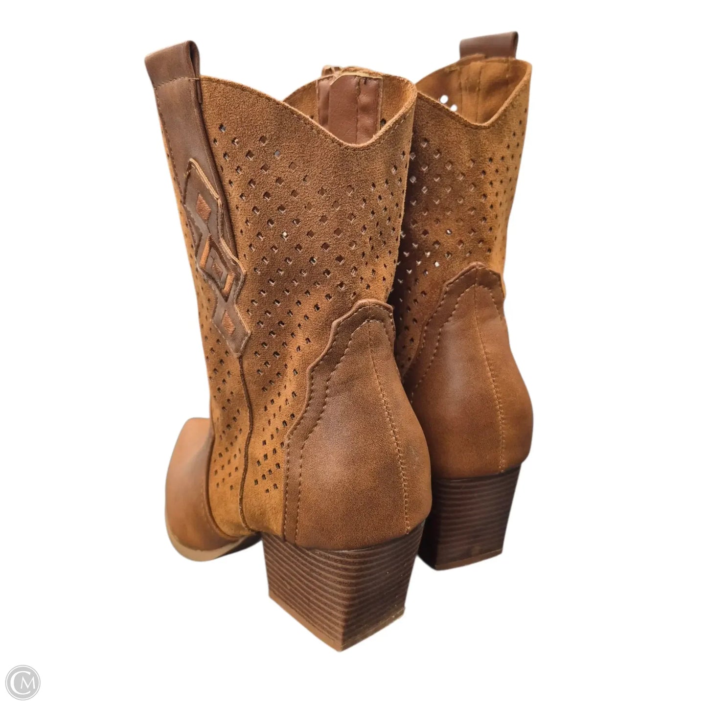 Boots Ankle Heels By Clothes Mentor In Brown, Size: 6