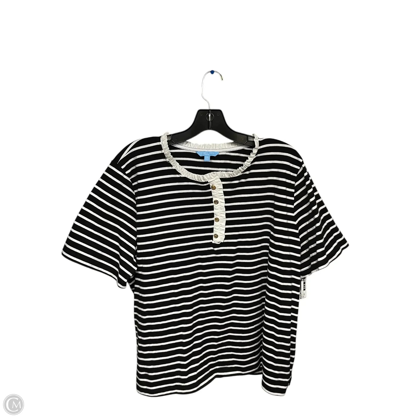 Top Short Sleeve By Draper James In Black & White, Size: Xxl
