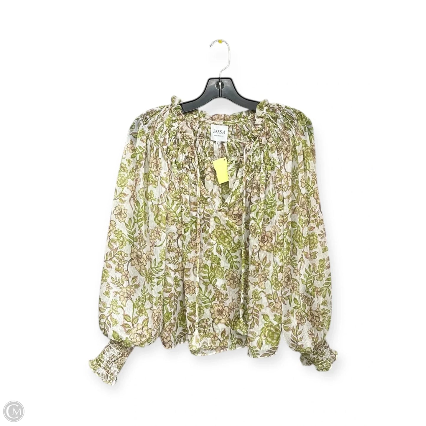 Top Long Sleeve Designer By Misa In Green, Size: Xs