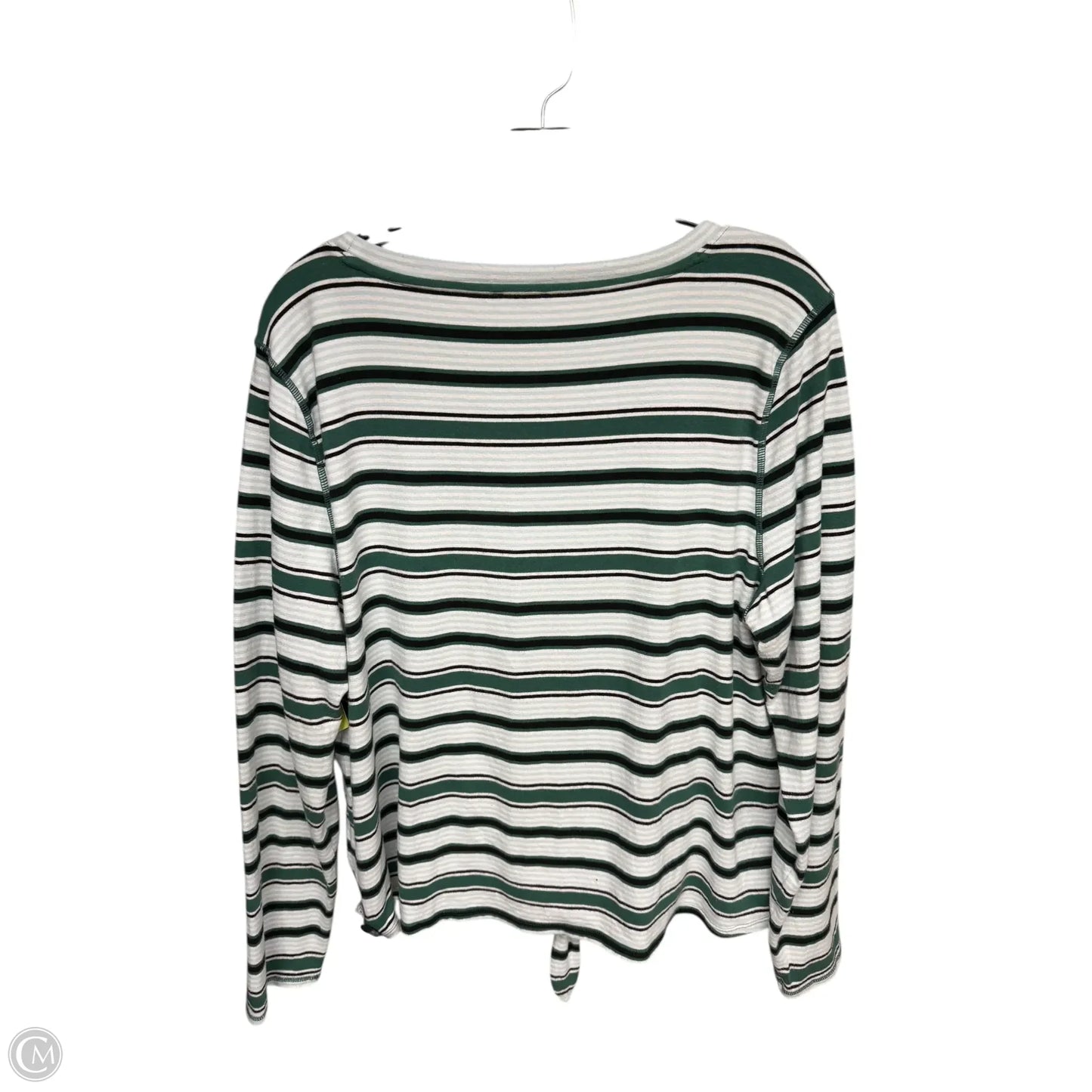 Top Long Sleeve By Talbots In Green & White, Size: Xl