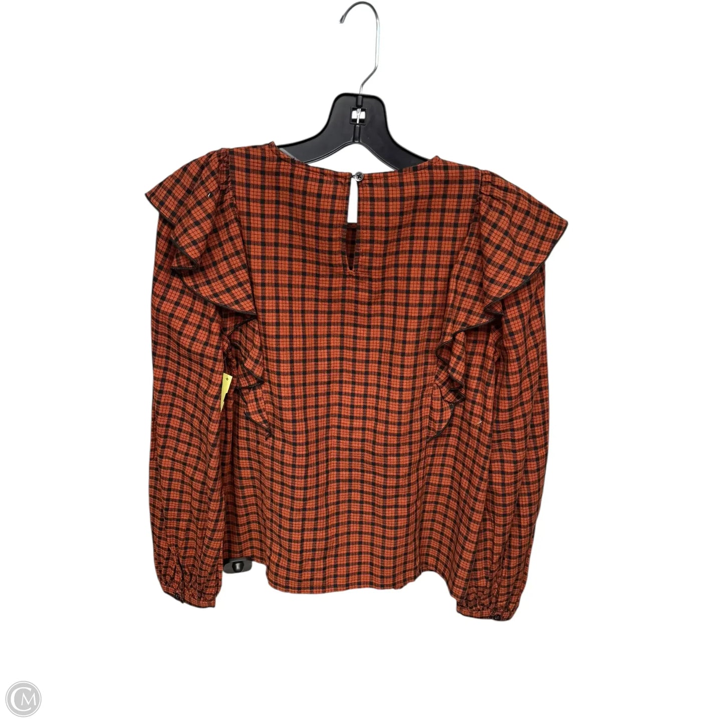Top Long Sleeve By Madewell In Black & Orange, Size: Xs