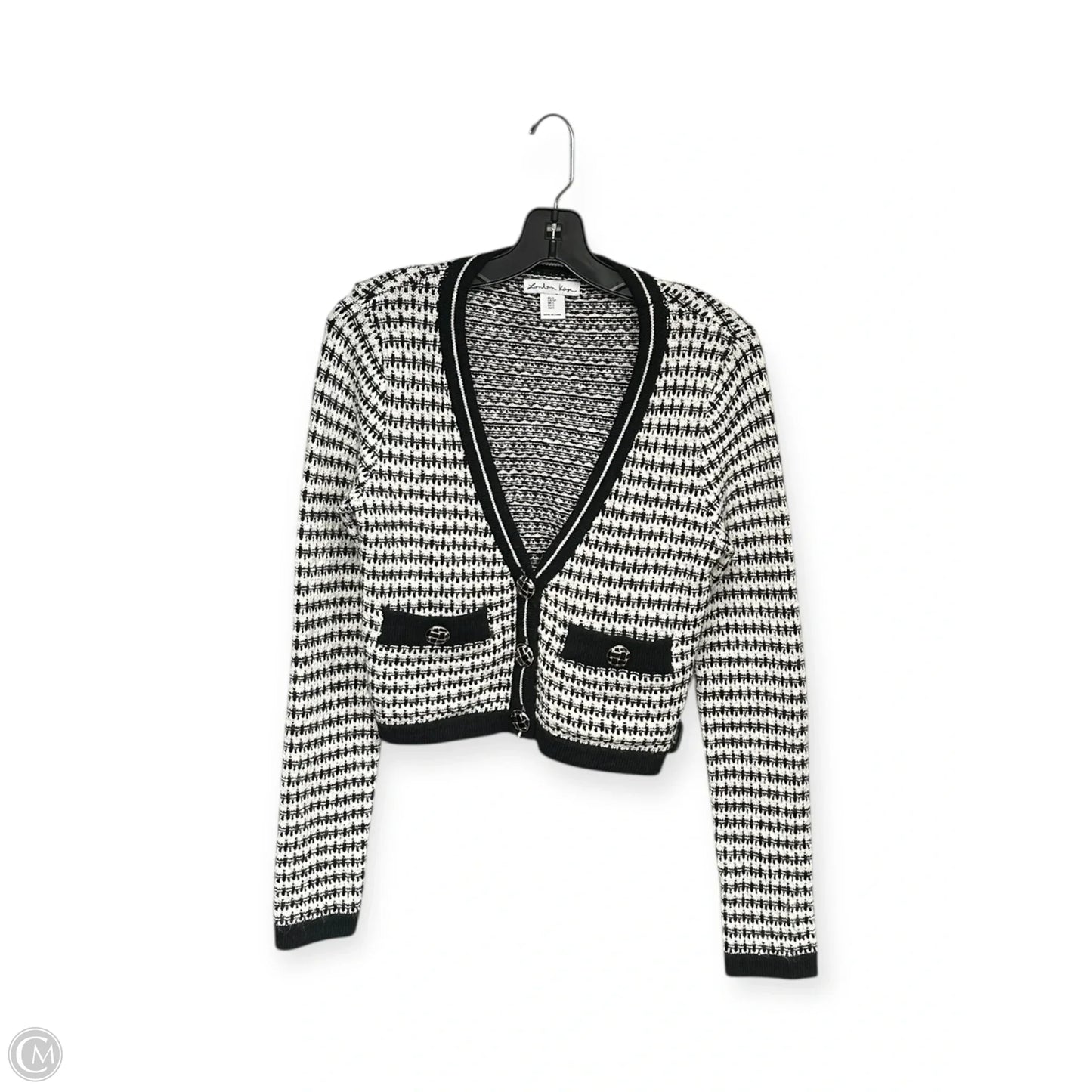 Cardigan By London In Black & White, Size: S