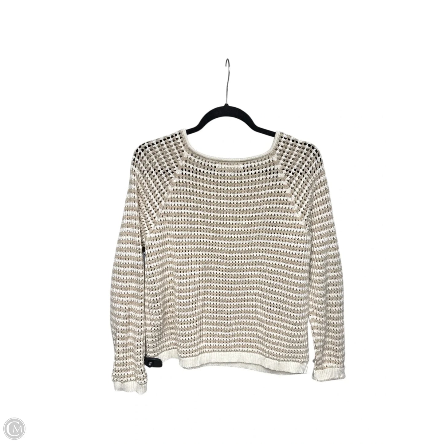 Sweater By Banana Republic In Cream & White, Size: L