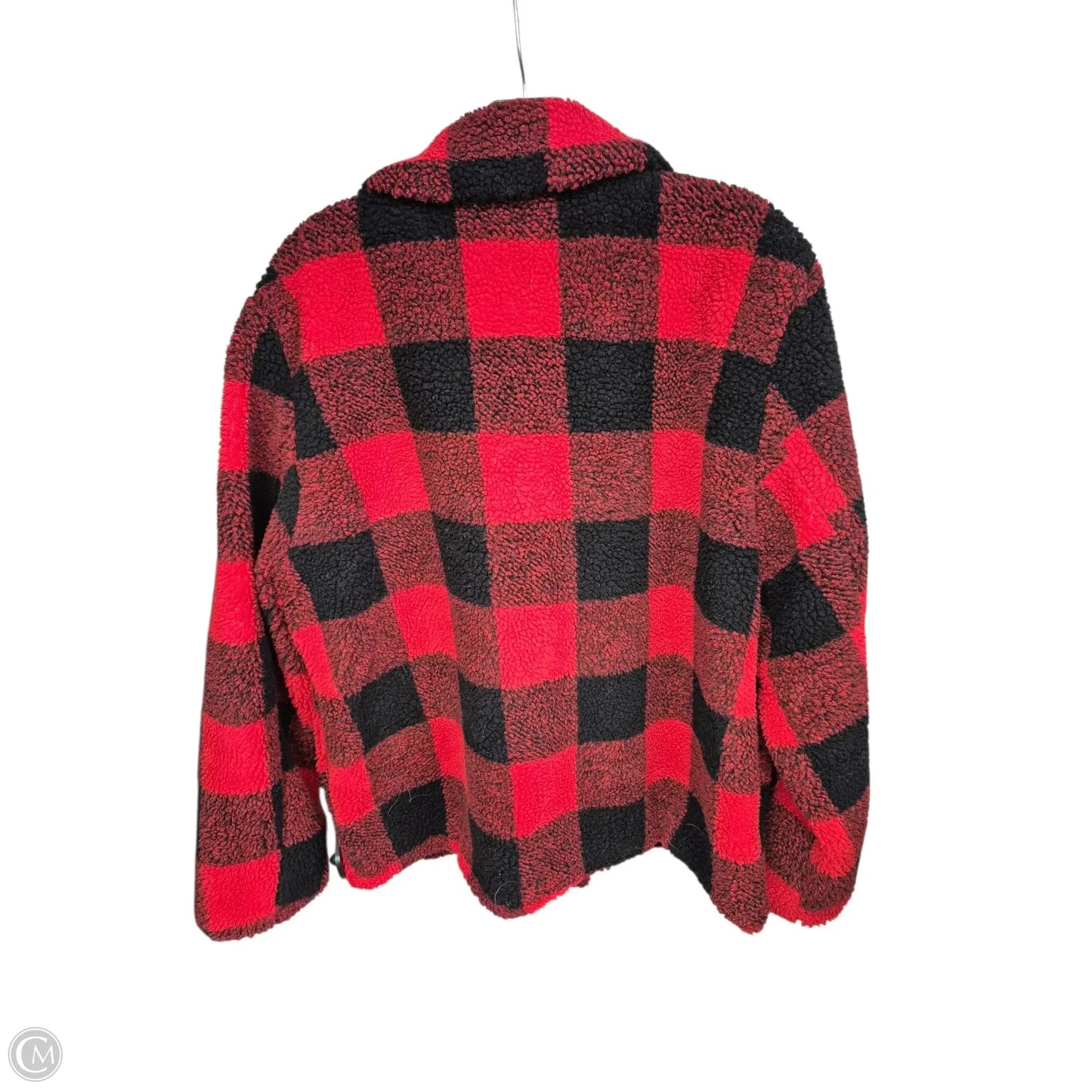 Jacket Faux Fur & Sherpa By Coldwater Creek In Black & Red, Size: L