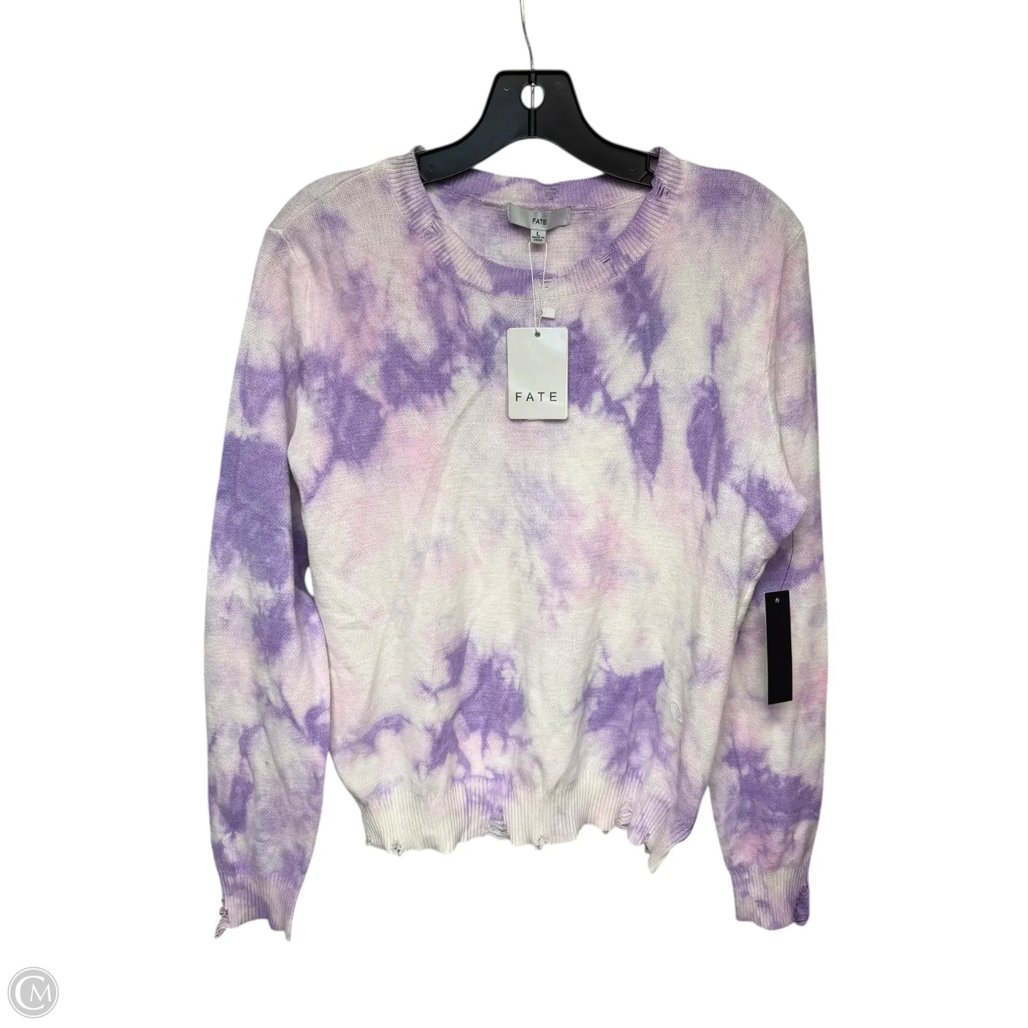 Sweater By Fate In Pink & Purple, Size: L