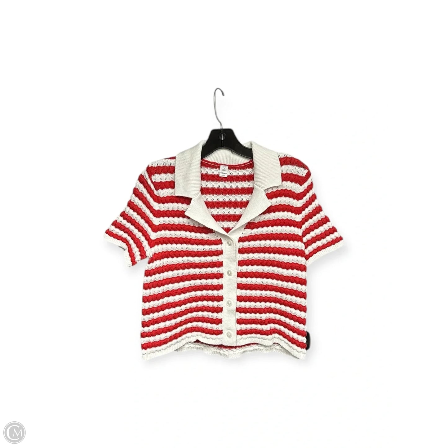 Top Short Sleeve By Old Navy In Red & White, Size: S
