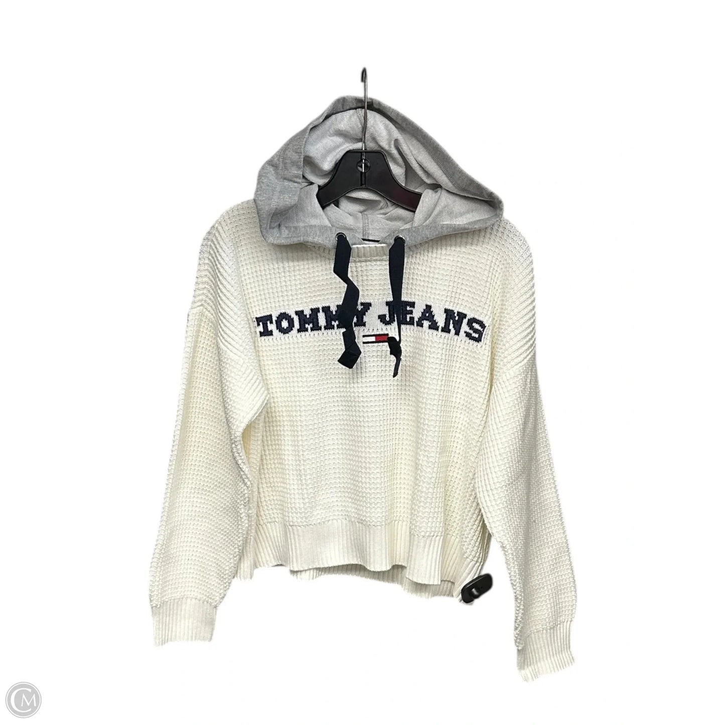 Sweatshirt Hoodie By Tommy Hilfiger In White, Size: M