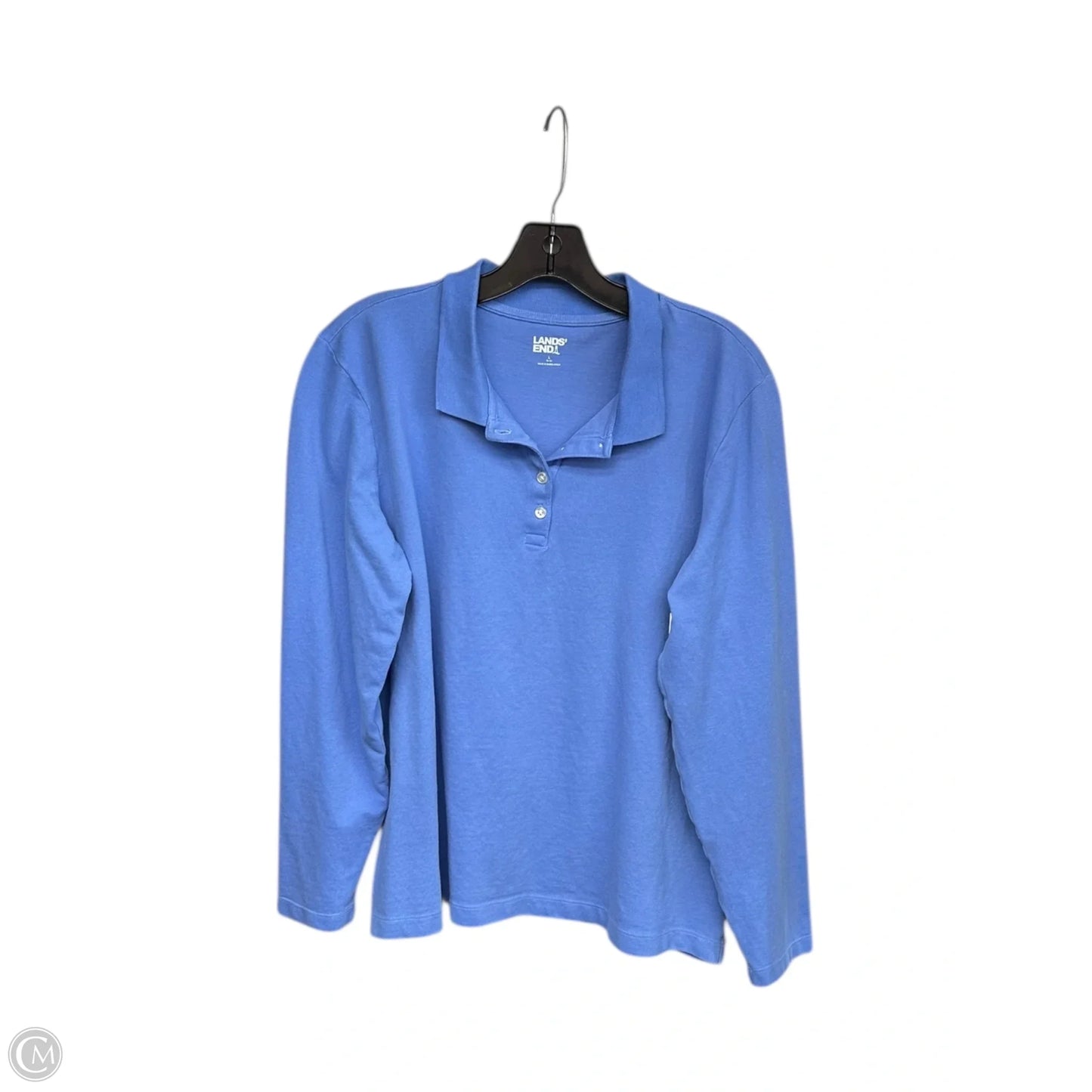 Top Long Sleeve By Lands End In Blue, Size: L