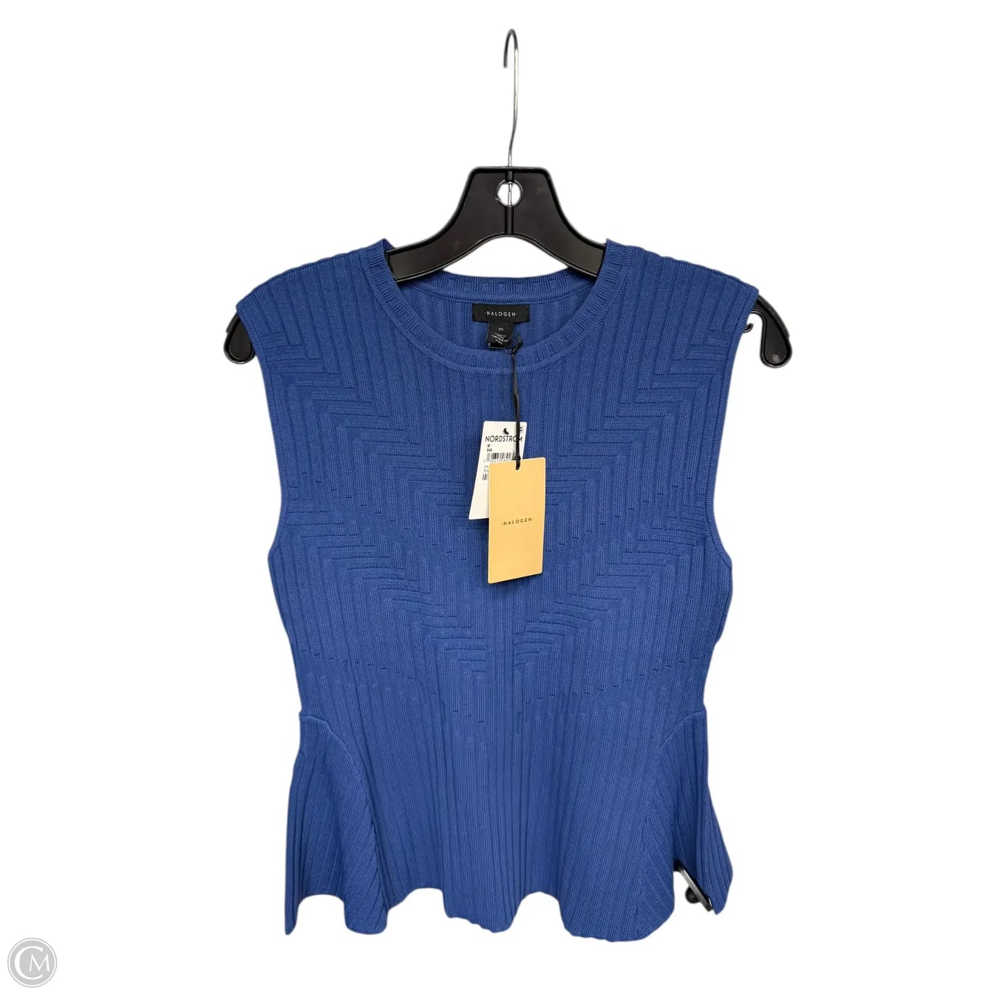 Top Sleeveless By Halogen In Blue, Size: M
