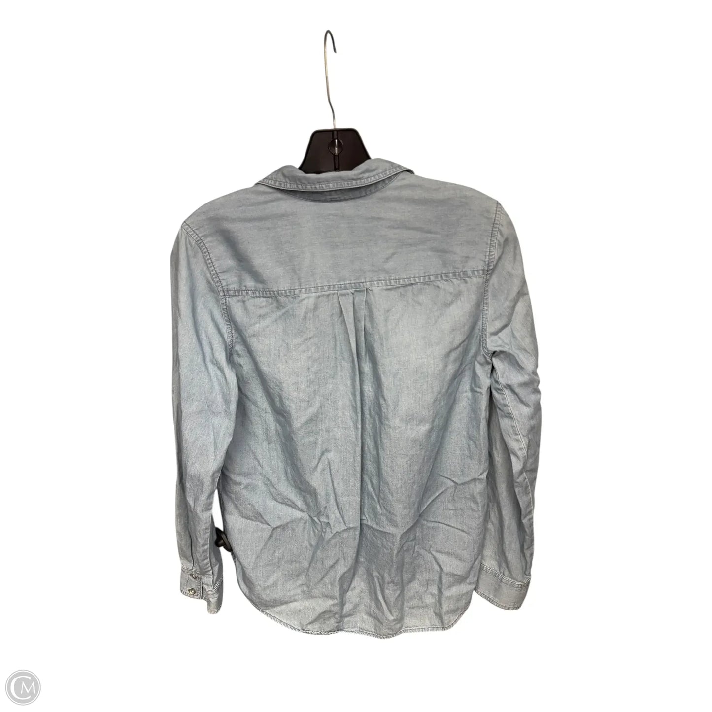 Top Long Sleeve By Express In Blue Denim, Size: Xs