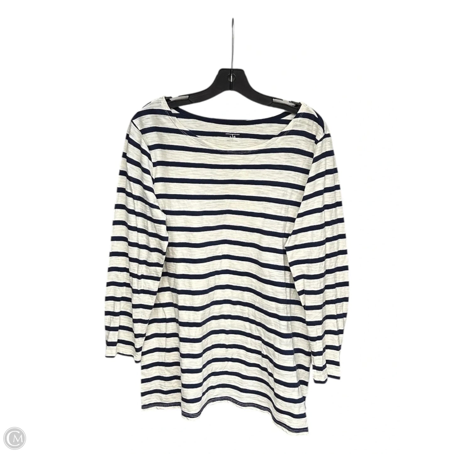 Top Long Sleeve Basic By Old Navy In Blue & White, Size: L