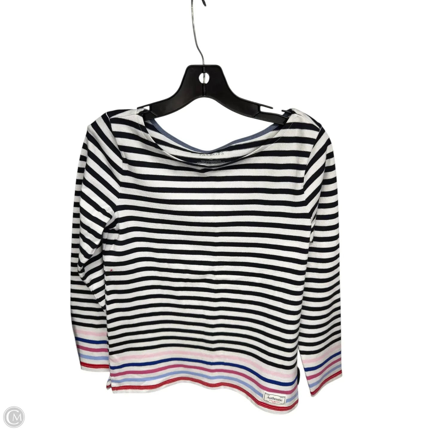 Top Long Sleeve By Talbots In Striped Pattern, Size: Xs