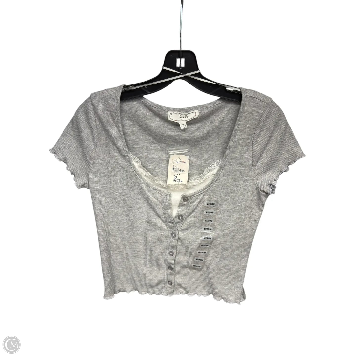 Top Short Sleeve By Hippie Rose In Grey, Size: M