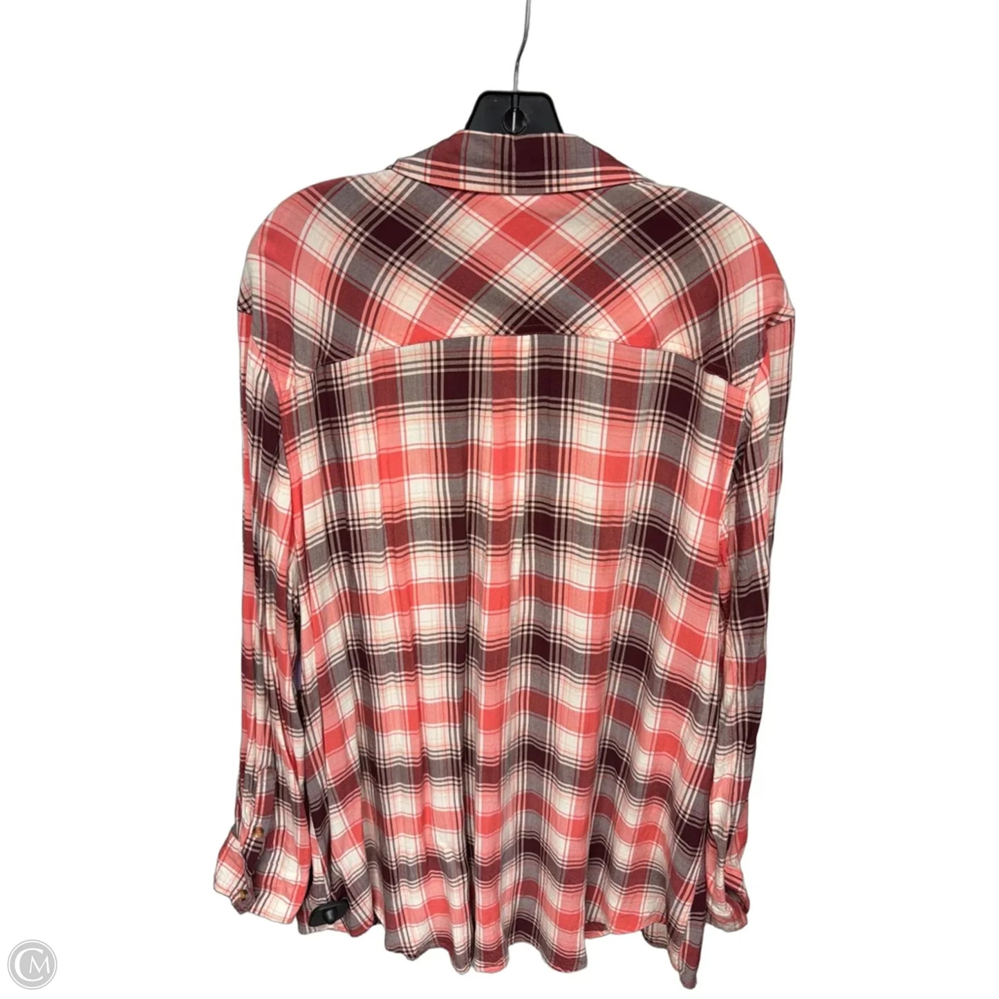 Top Long Sleeve By Ava & Viv In Plaid Pattern, Size: 3x