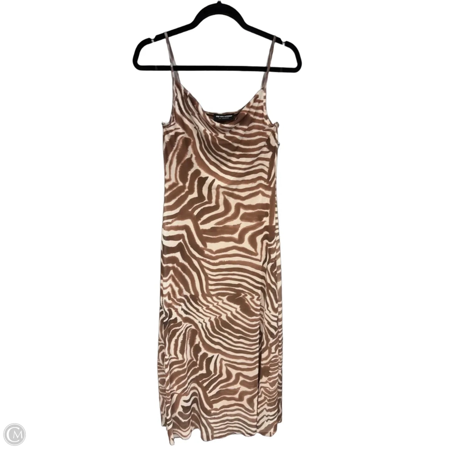Dress Casual Maxi By See You Monday In Brown & Cream, Size: M