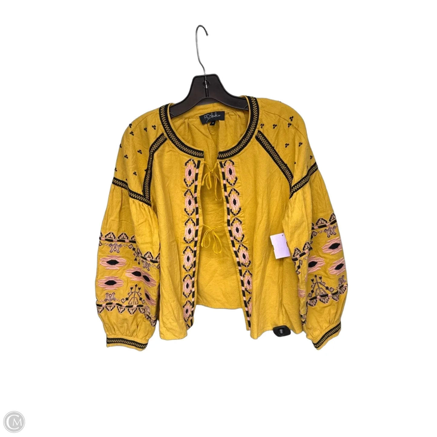 Top Long Sleeve By Rd Style In Yellow, Size: M