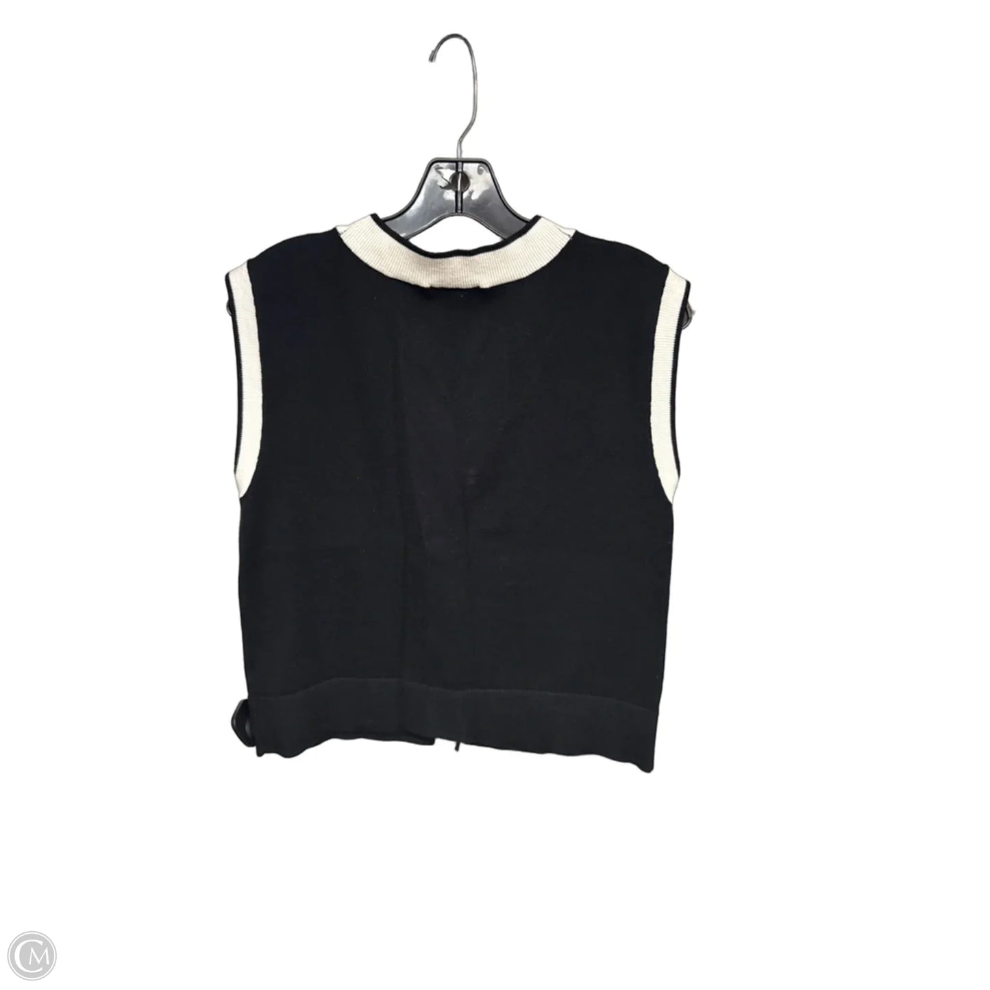 Top Sleeveless By Evereve In Black & White, Size: S