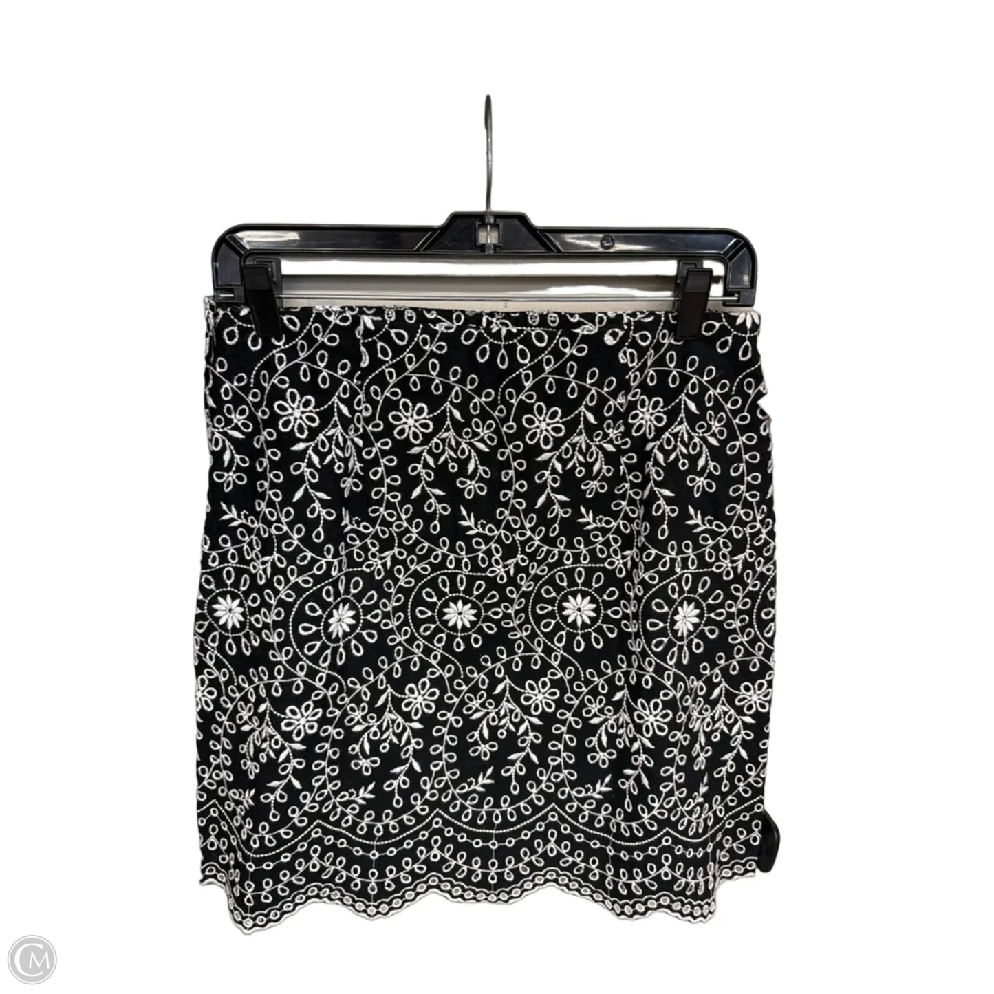 Skirt Midi By Loft In Black & White, Size: 4