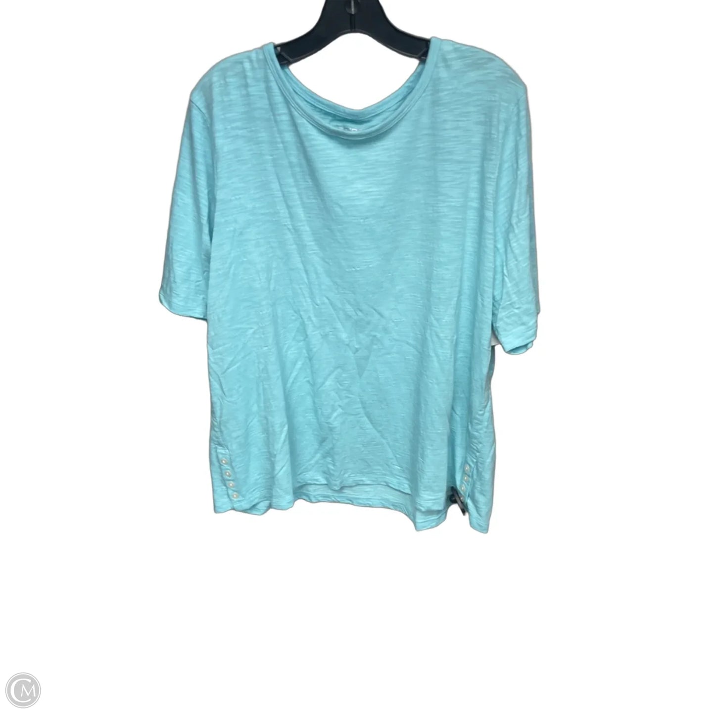 Top Short Sleeve By Chicos In Aqua, Size: Xxl