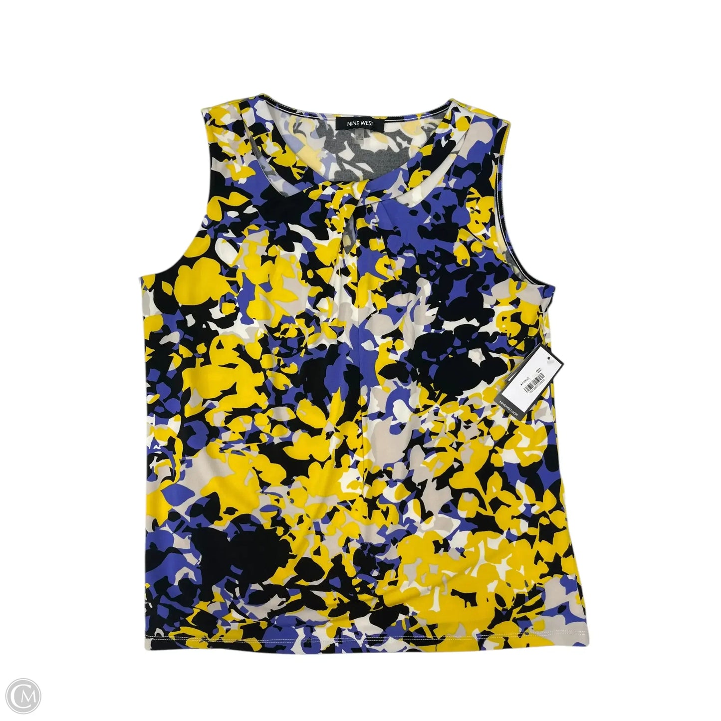 Top Sleeveless By Nine West In Purple & Yellow, Size: M