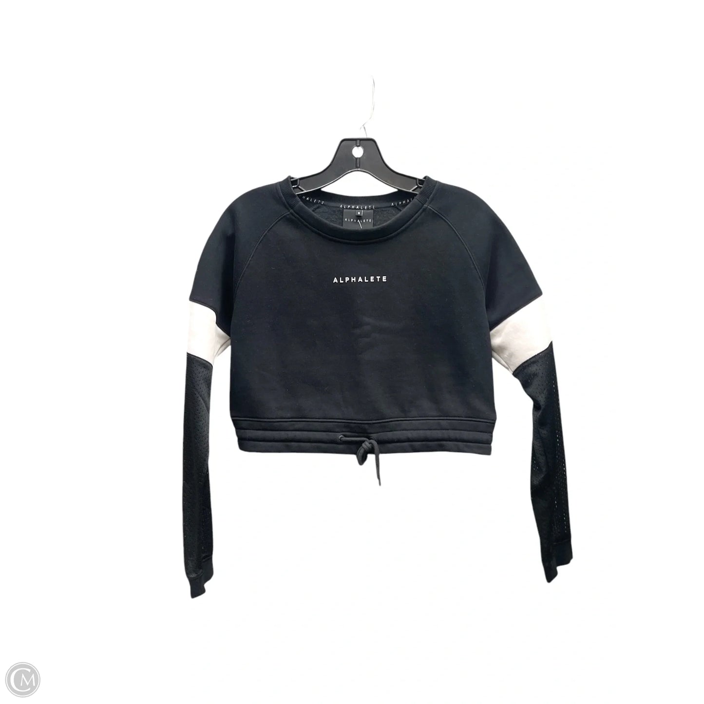 Athletic Sweatshirt Crewneck By Alphalete In Black & White, Size: S