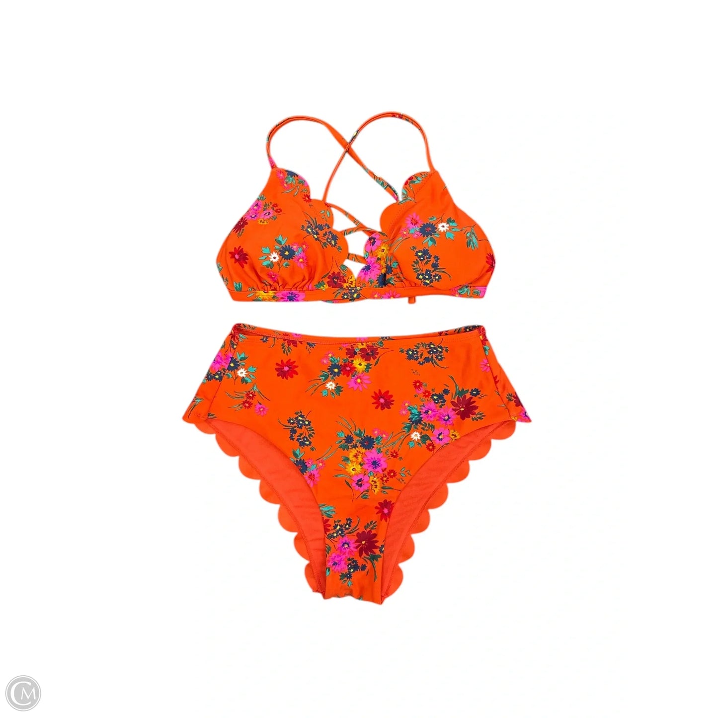 Swimsuit 2pc By Xhilaration In Orange & Pink, Size: S