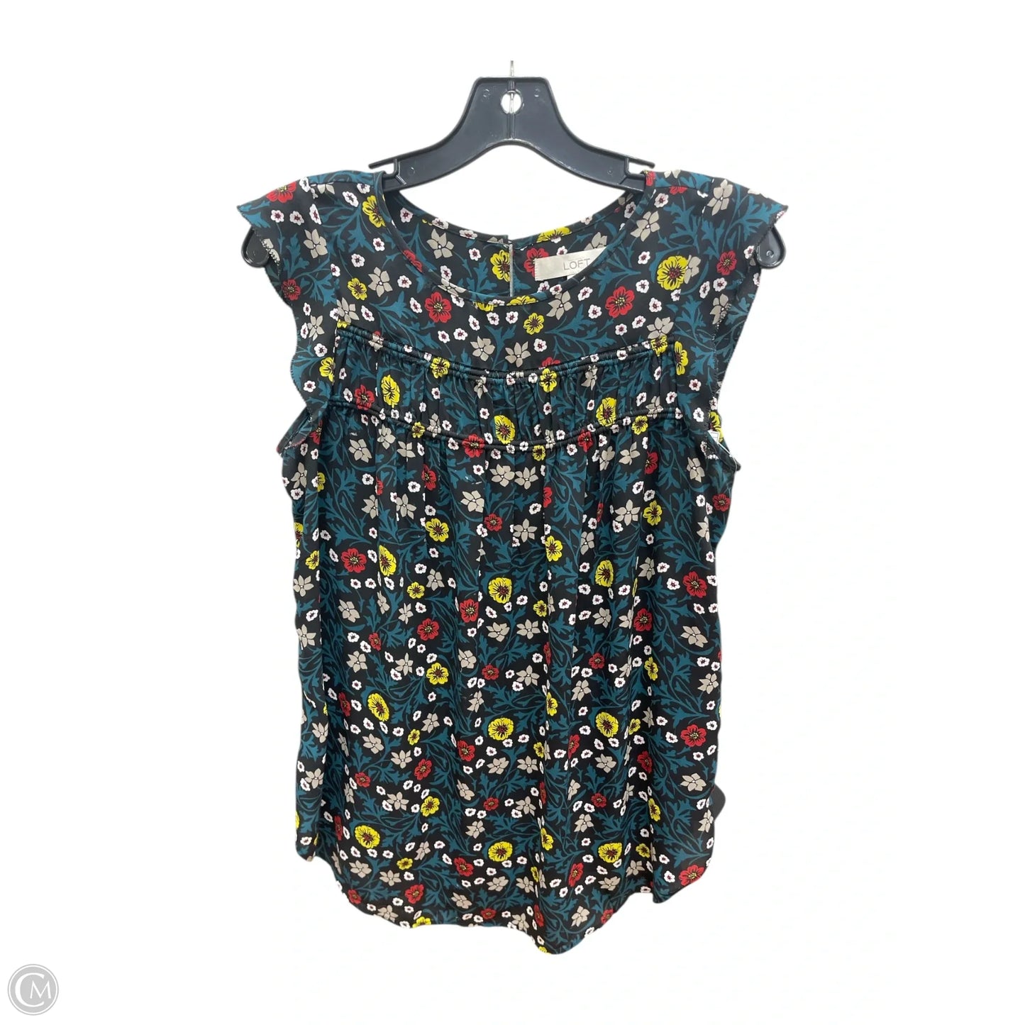 Top Sleeveless By Loft In Floral Print, Size: S