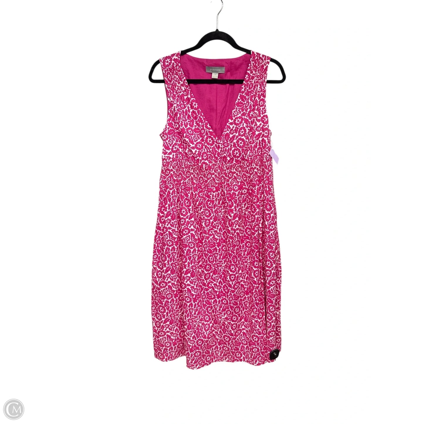 Dress Casual Maxi By Liz Claiborne In Pink & White, Size: 14