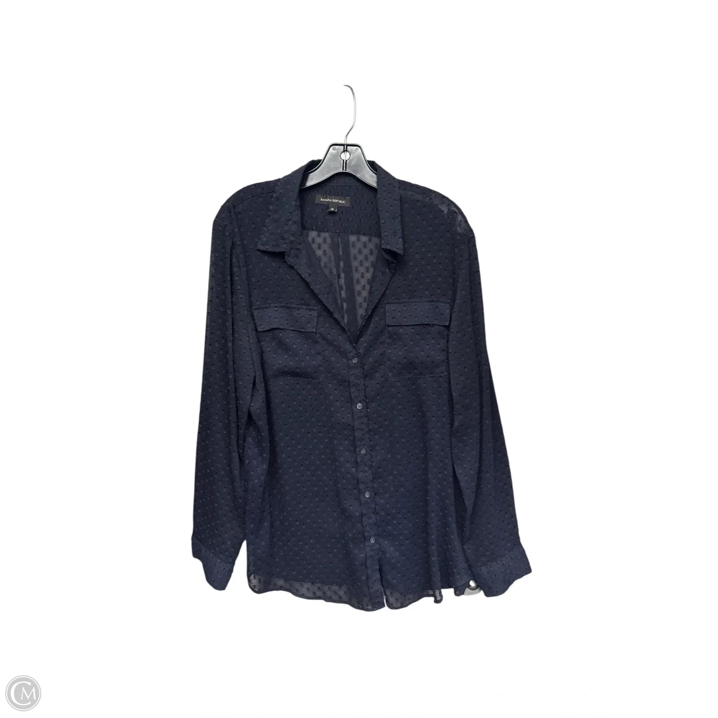 Top Long Sleeve By Banana Republic In Navy, Size: Xl