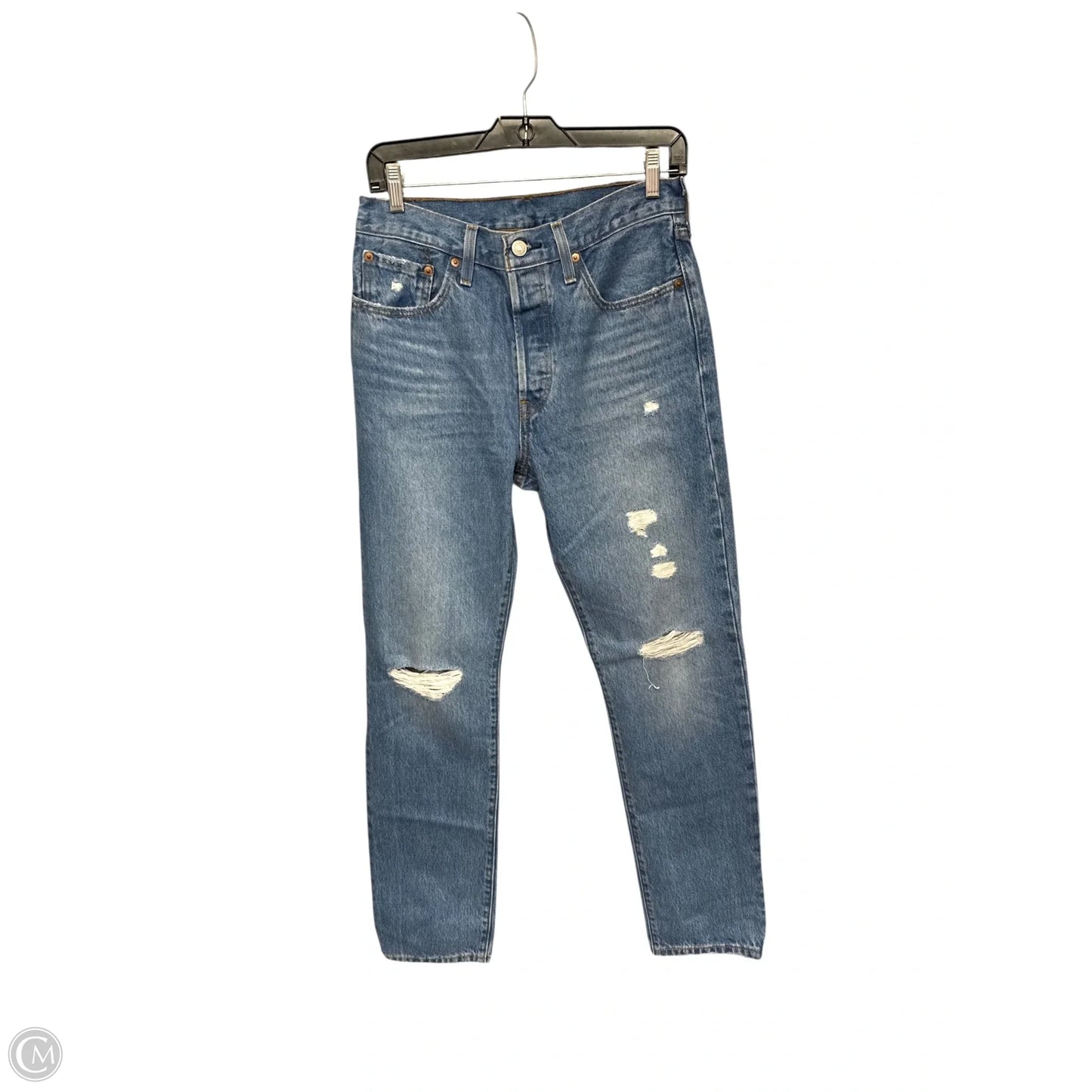 Jeans Straight By Levis In Blue Denim, Size: 4