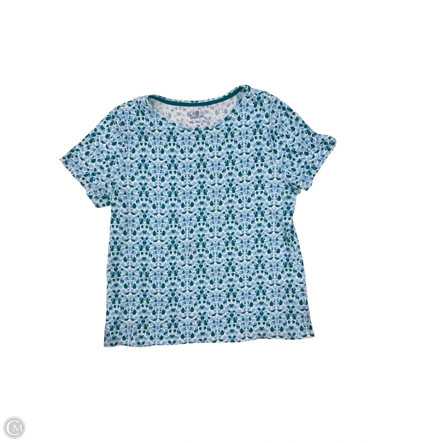 Top Short Sleeve By Croft And Barrow In Blue & Green, Size: Mp