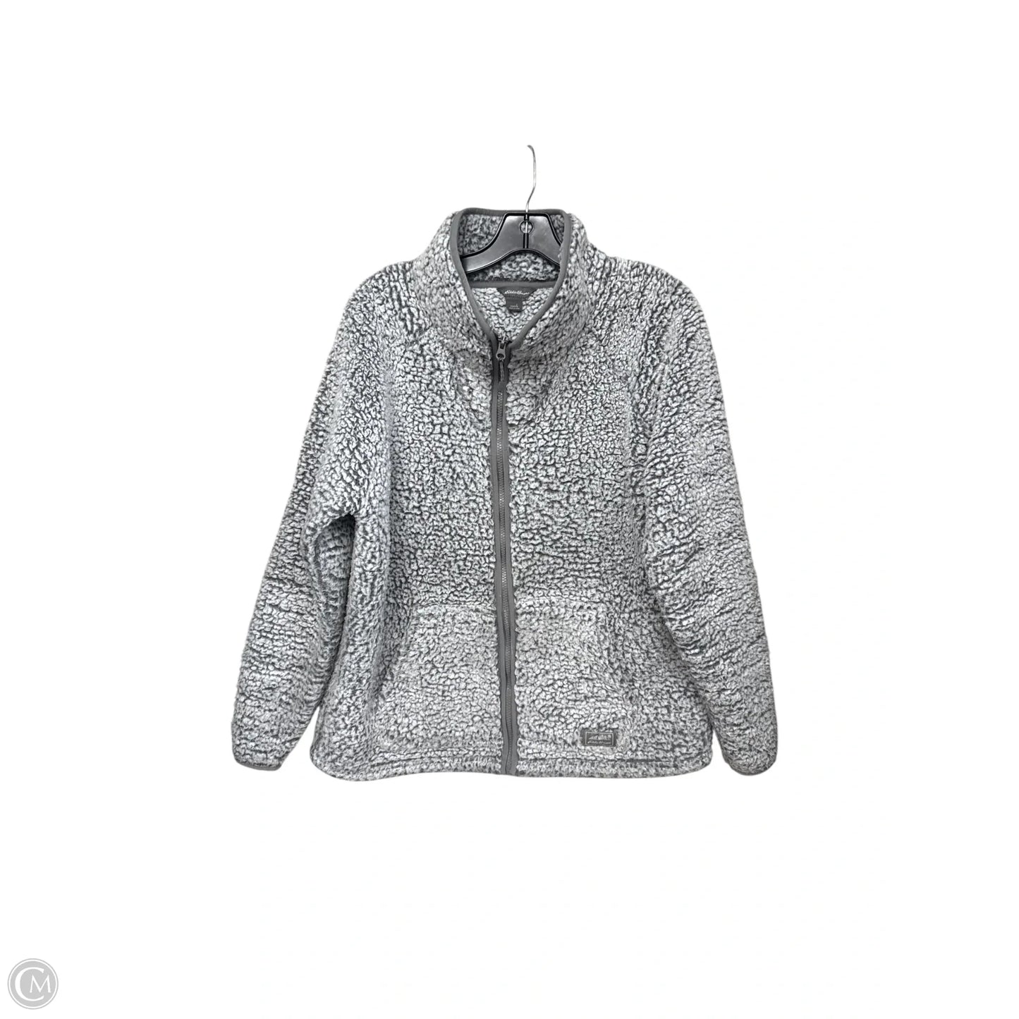 Jacket Fleece By Eddie Bauer In Grey, Size: L