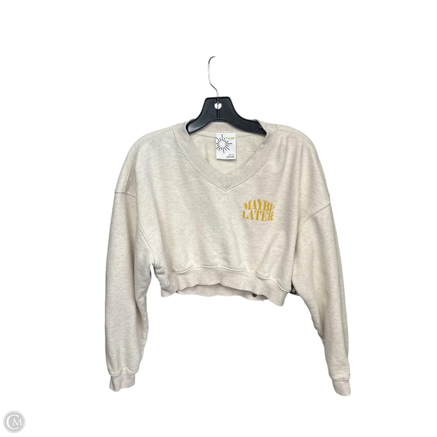 Sweatshirt Crewneck By Aerie In Cream, Size: Xs
